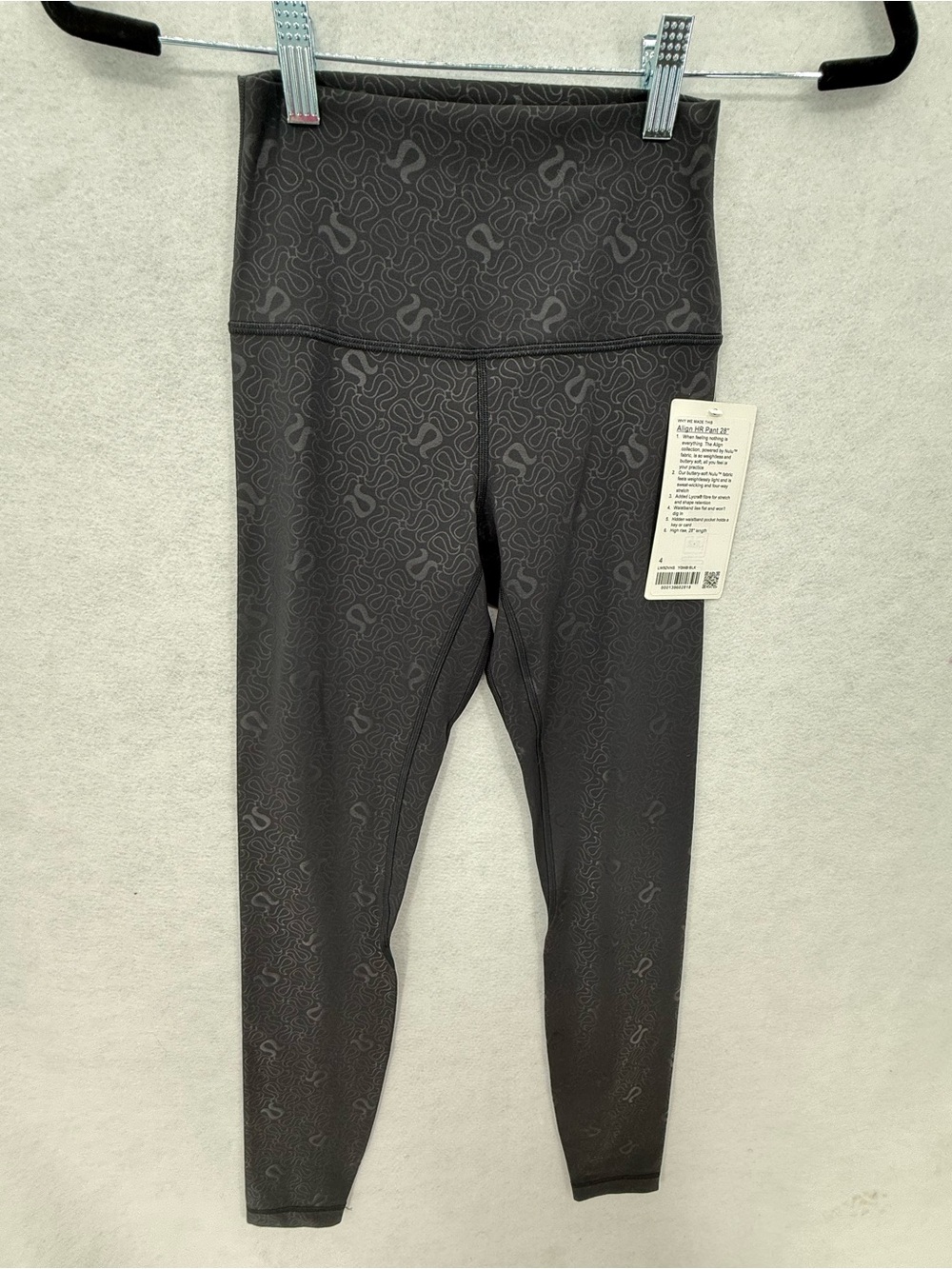 NWT Lululemon‎ Align High-Rise Pant 28" Yogo Emboss Black / Black Size 4
